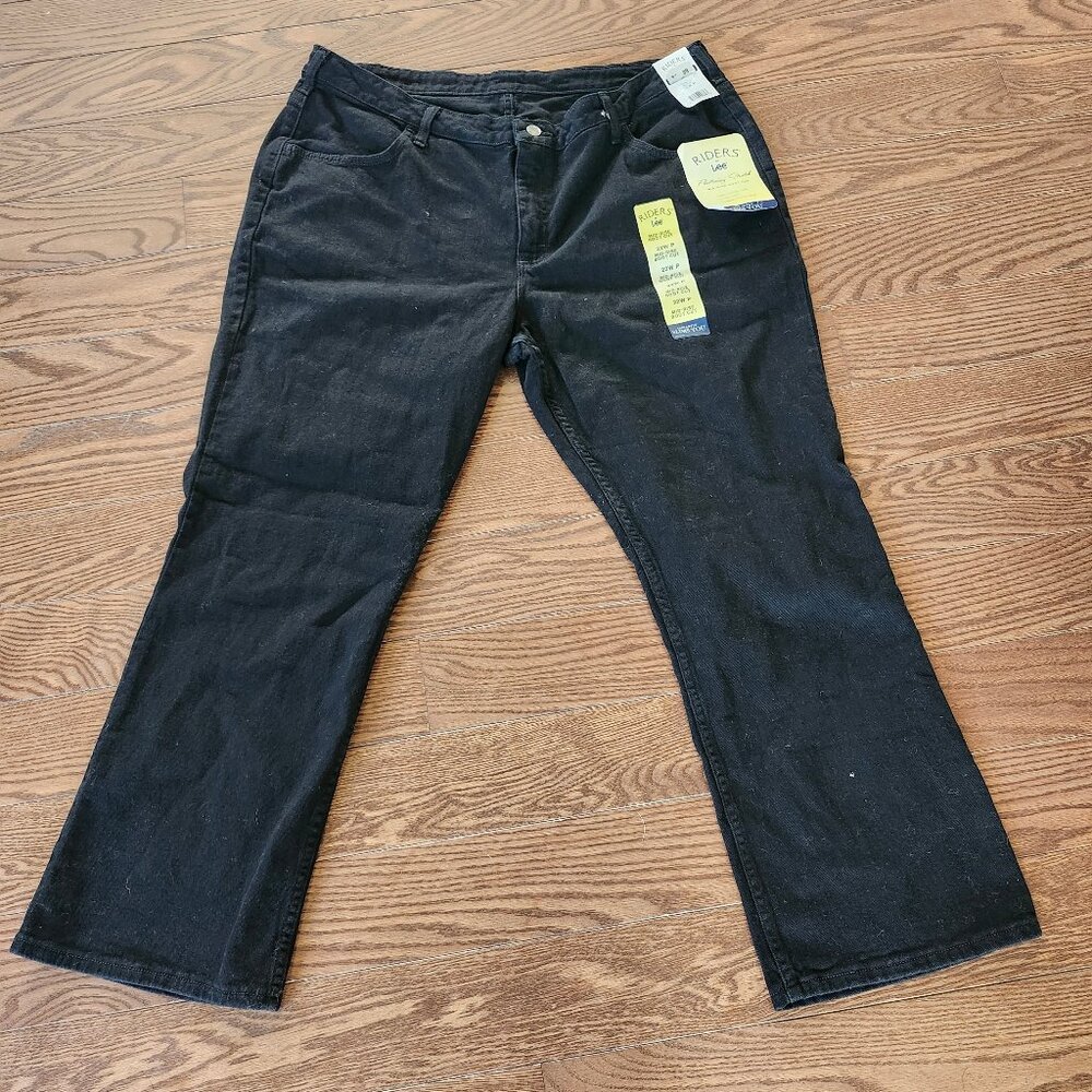 Lee Riders Jeans Women's Sz 22 W P Black Denim Mid-Rise Boot Cut Y2K Rodeo Style